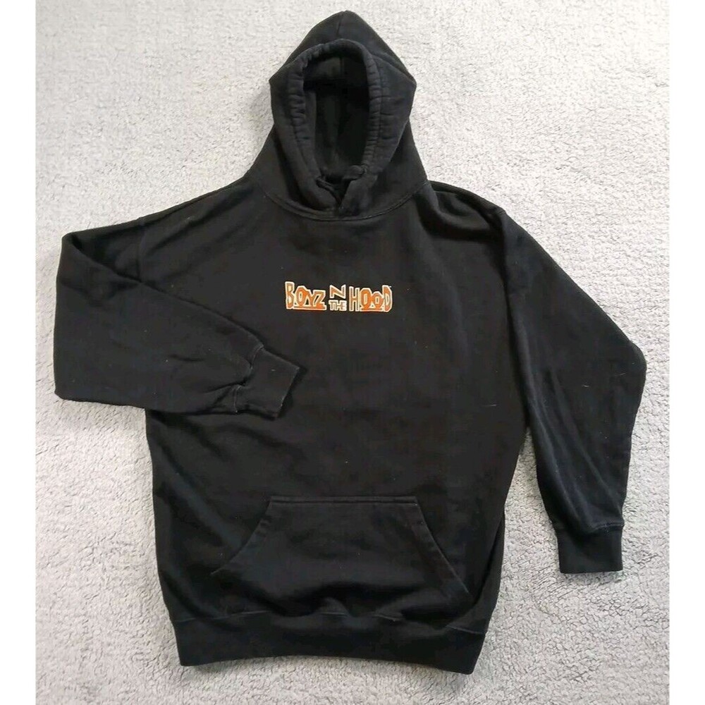 Men’s Boyz n The Hood Ice Cube Black Hoodie Sweatshirt Front Pocket Size Lg